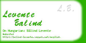 levente balind business card