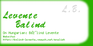 levente balind business card